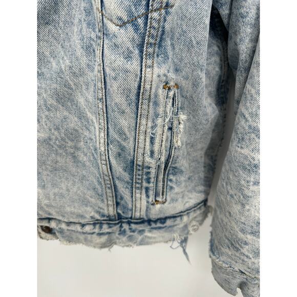 Levi's Jacket Men MEDIUM Blue 1987 Vintage Light Wash Washed Denim Sherpa Lined - Picture 8 of 16